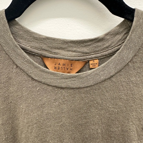 Jamie Haller - Linen Chameleon Tee - Olive - size small - Picture 2 of 5